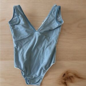 Light Blue V-Neck Bullet Pointe Leotard